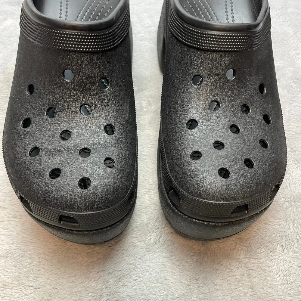 Crocs Unisex Chunky Siren Clog Womens 14 Mens 12 Black Platform Block Heel Mule